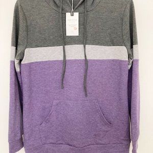 PinkMStyle Women's Color Block Hoodie - Size L